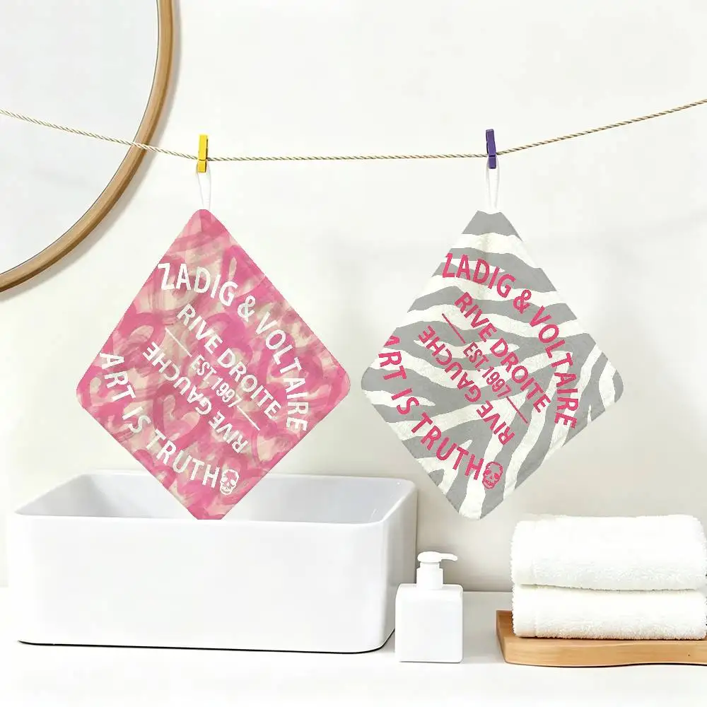 Z-ZadigS V-VoltaireS Hanging Kitchen Towel, Polyester Cotton Material, Multipurpose Hand Wiping Towel for Family