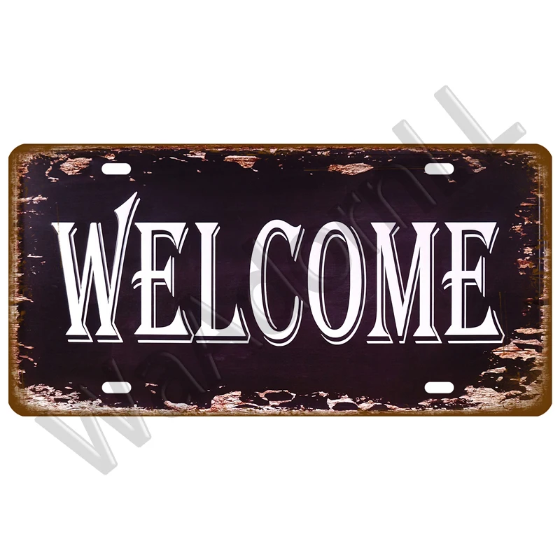 Toile Smile Welcome WIFI Art Plate Store Wall Decor Restrooms Tin Sign Vintage Road Guide Metal Sign Painting Plaques Poster