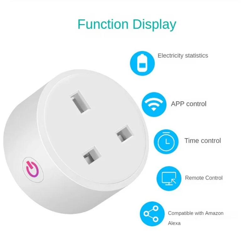 Tuya WiFi Smart Socket Support App Alexa and Smart Life Bluetooth Switch Socket US UK and EU with Power Statistics