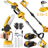 6 Inch 2-in-1 Cordless Telescoping Pole Electric Chainsaw High Branch Saw Garden Pruning Power Tools For Makita 18V Battery