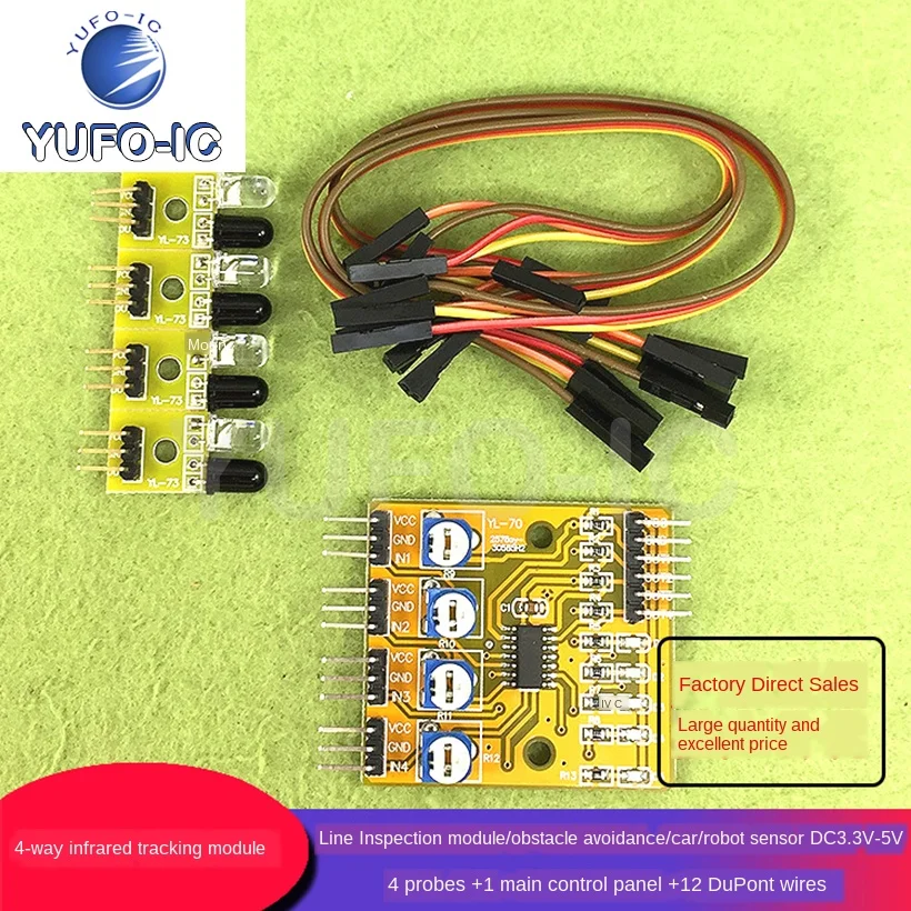 Free Ship 1PCS 4-Way Infrared Tracking/Tracking Module/Inspection Module/Obstacle Avoidance Car Robot Sensor Electronics