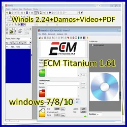 2025 Venta caliente Winols 2,24 + Ecm titanio 26000 + parche de desbloqueo + archivos Damos + vídeo + controladores manuales de usuario herramienta de diagnóstico de coche