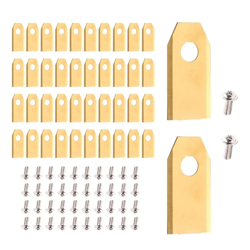 ABRU-42PCS Cuchillas de repuesto para cortacésped robótico ECOVACS Goat G1 O500, O800, O1200, G1-800, G1-1600 con tornillos dorados