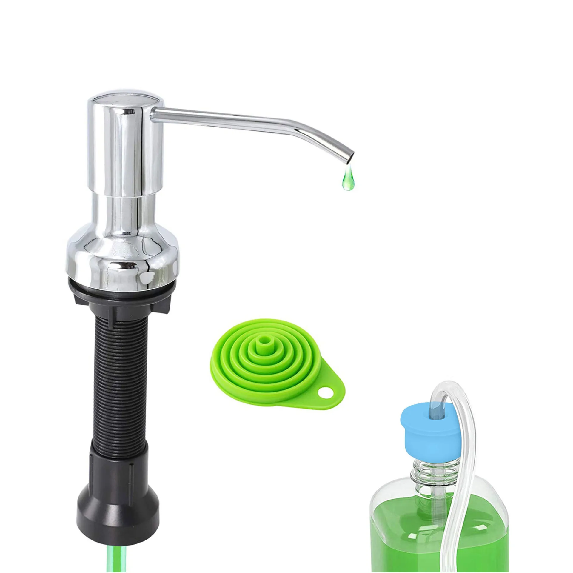 American 304 Push-type Kitchen Sink Soap Long 500ml Container 1.2m Silicone Hose Silicone