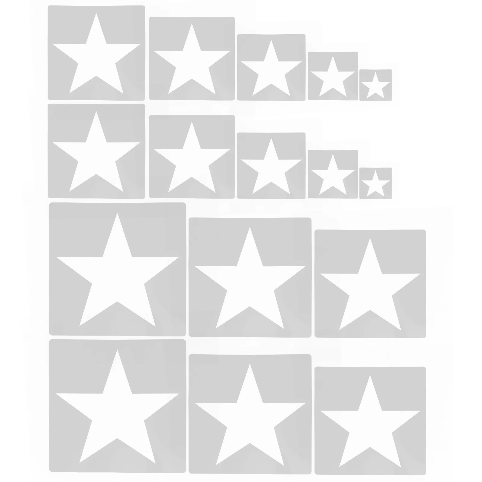 

16 pcs Star Stencil Spray Paint Template Reusable Plastic Diy Craft For Wall Wood Fabric Canvas Decoration Art Project Scrapbook