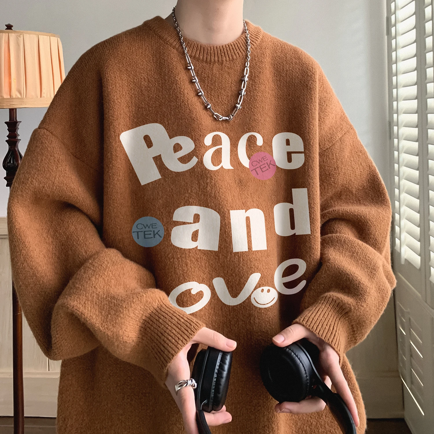 

Teenage Knitted Sweater Men's Spring Autumn Loose Inner Wear Bot Line High End Lazy Sle Knitted irt Boys' Knitwear