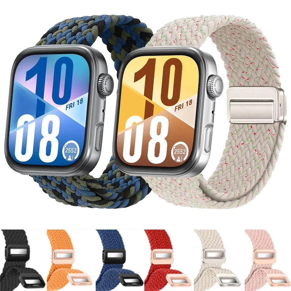 Nylon Geflochtenes Schlaufenarmband für Huawei Watch Fit 3 4 Magnetisches Correa Komfortables Armband für Huawei Watch Fit 4 4 Pro Zubehör