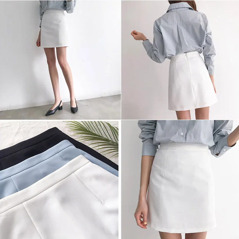 A-Linien-Rock mit hoher Taille, Arbeitskleidung oder Röcke, Step-On Anti-Licht-Wanderröcke, vielseitige Farbe, Busin-Damenröcke