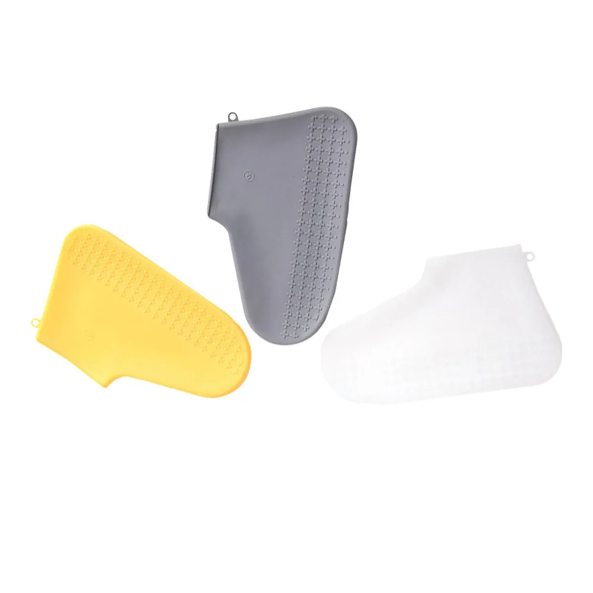 Rain Shoes Cover Silicone Material Waterproof Dust Mud Rain Splash Protection Anti-Slip Bottom Easy Fold Store Clean Grey Size M