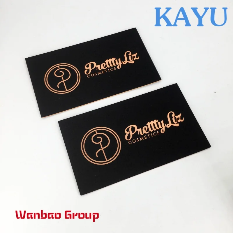 Custom  Printing Custom Rose Gold Foil Emboss Logo Foil Edge Cardboard Thick Paper Luxury Black Business Card Printing