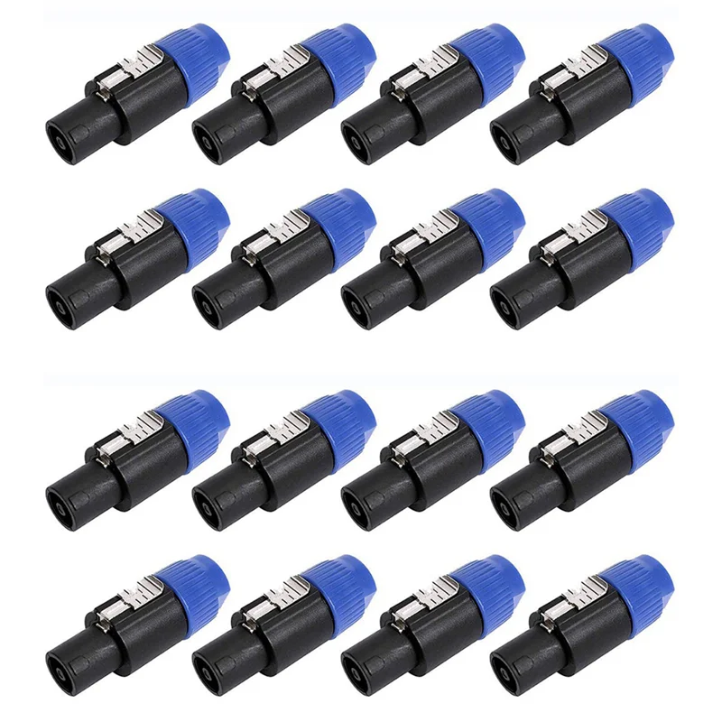 

16 Pack Audio Cable Adapter Connectors, 4 Pole Audio Speaker Plug Twist Lock Compatiable With Speakon NL4FC, NL4FX