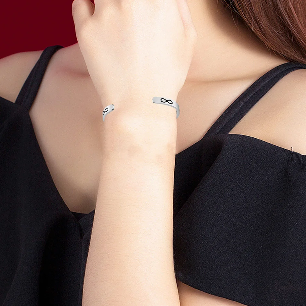 

Titanium Steel Bracelet 6Mm Engraved Letter Design Smooth Lightweight Durable Bangle For Men Women Daily Wear Gift