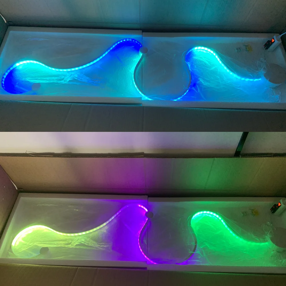 Imagem -03 - Luminária de Parede Moderna com Controle Remoto Rgb Luminária de Parede Ferro Preto e Branco em Forma de s Iluminação Criativa para Decoração de Salão de Beleza