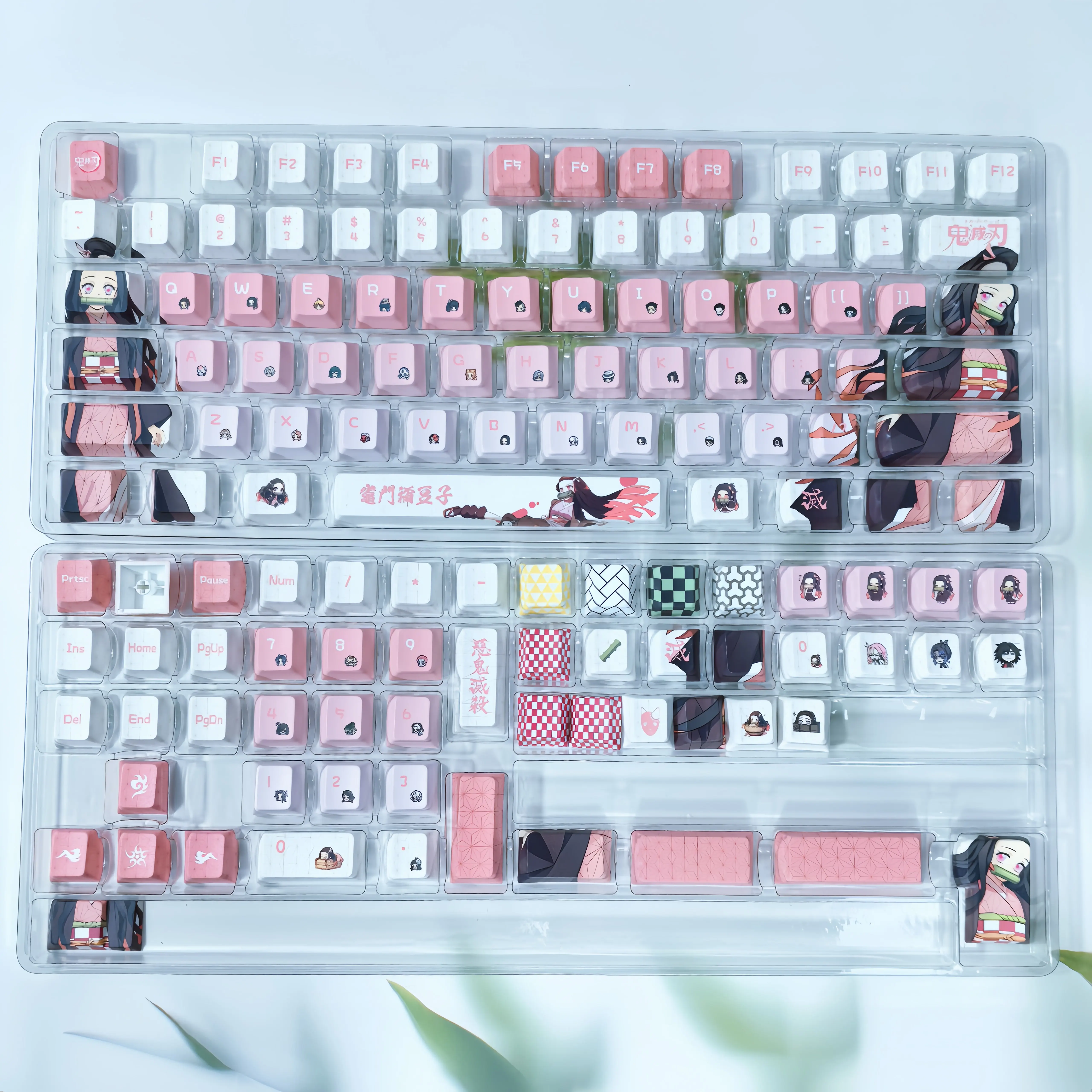 Imagem -06 - Demônio Slayer Anime Keycaps Kamado Nezuko Pbt Dye-sublimation Perfil Cereja Teclado Mecânico Presente