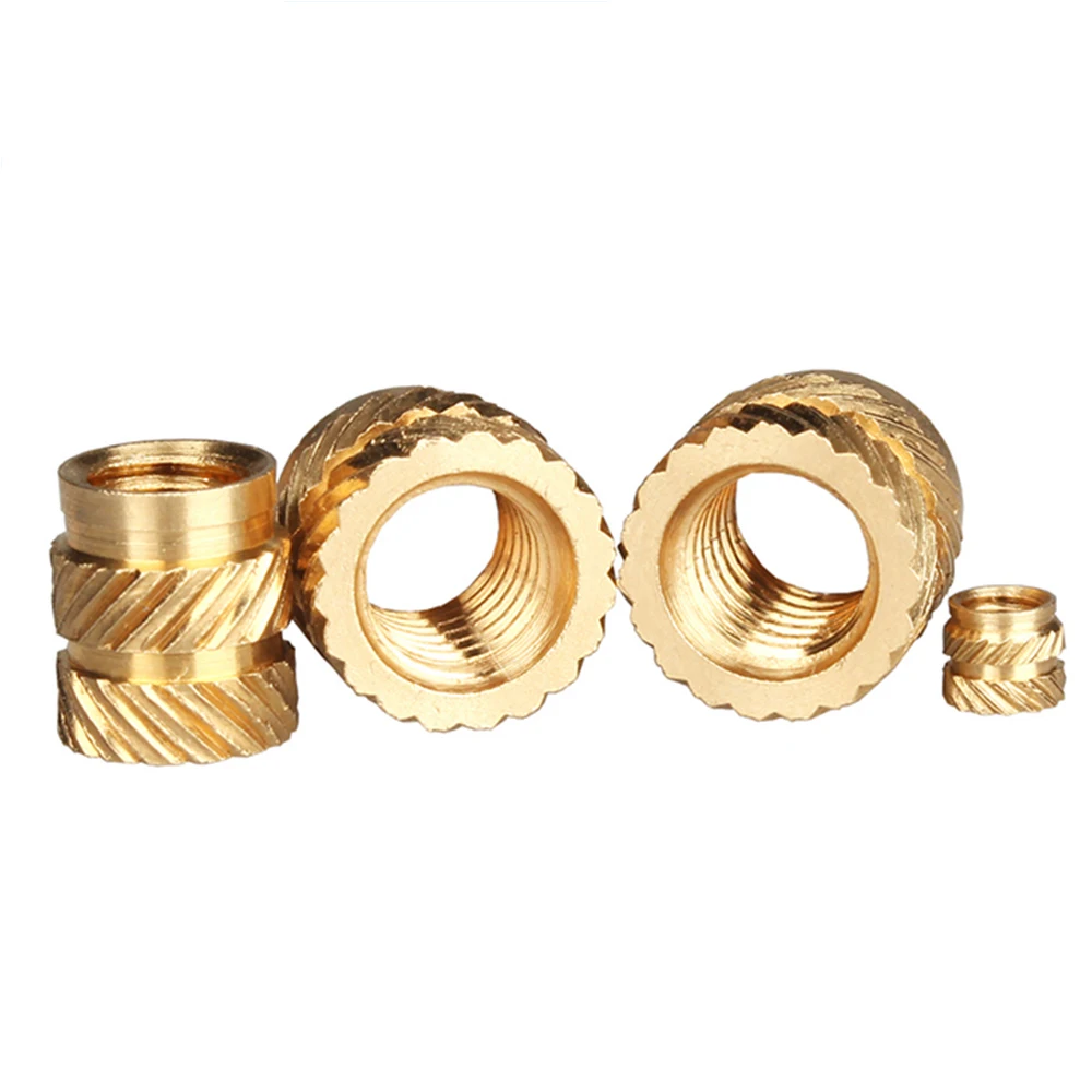 Brass Hot Melt Inset Nuts Heating Molding Copper Thread Insert Nut SL-type Double Twill Knurled Injection Nut M2 M3 M4 M5 M6