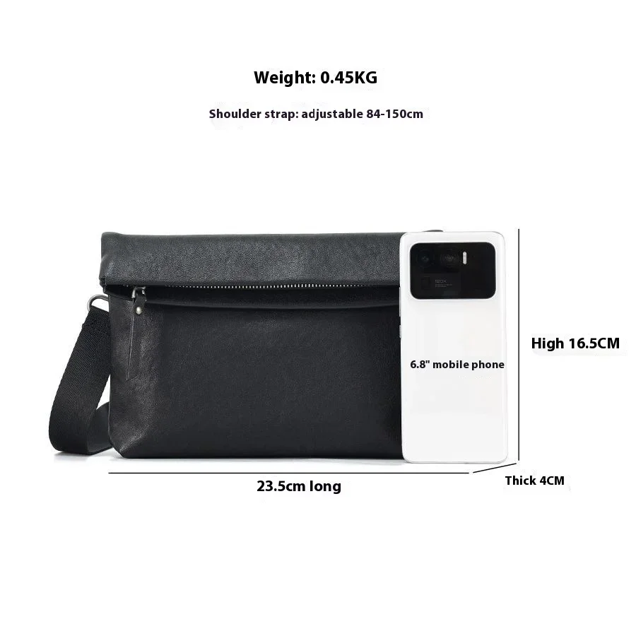 New Multifunctional Casual Men's Bag Cowhide Small Bag Male Leather Trend Single Shoulder Messenger Bag High-end Men's Bag