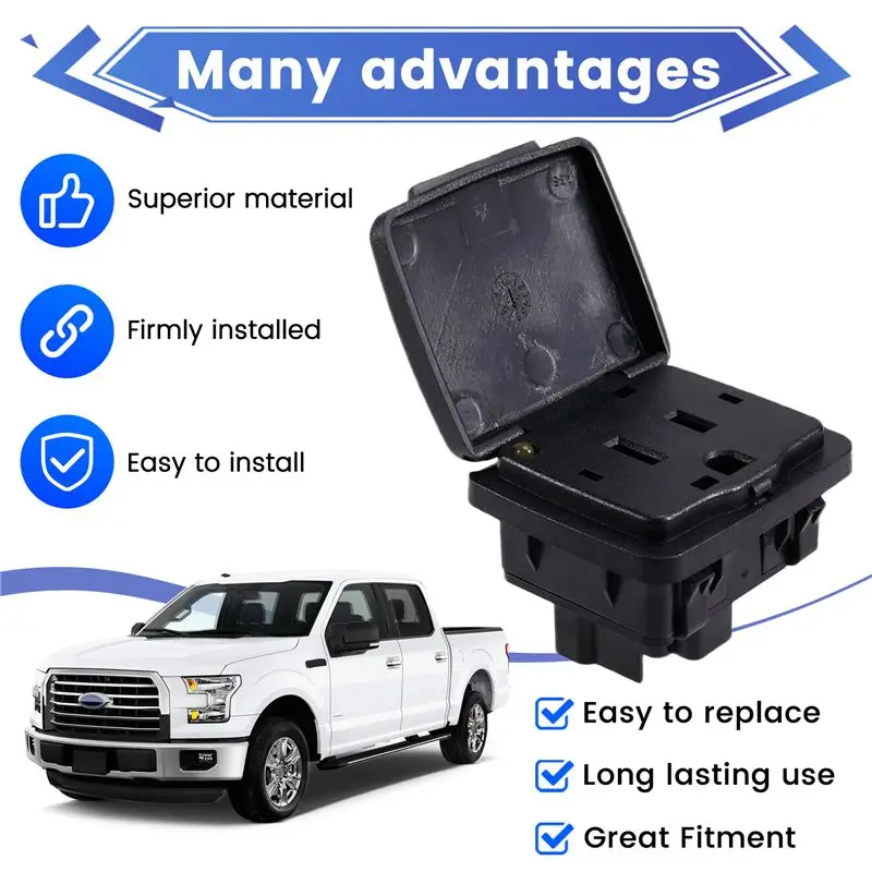 Classy-Socket Assembly Back Seat 12V Power Outlet FL3Z-19N236-A FL3Z19N236A For Ford F150 2015-2016 F250/F350 2017
