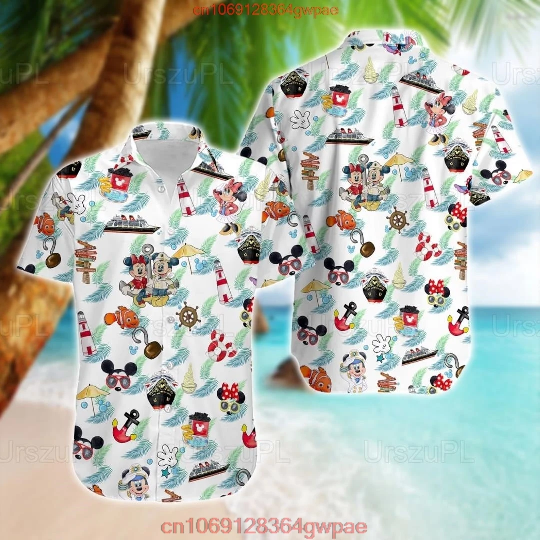 Mickey Minnie Comic Book Hawaiian Shirts Mens Women Casual Short Sleeve Shirts Disney Hawaiian Shirts Fashion Beach Shirts Kids