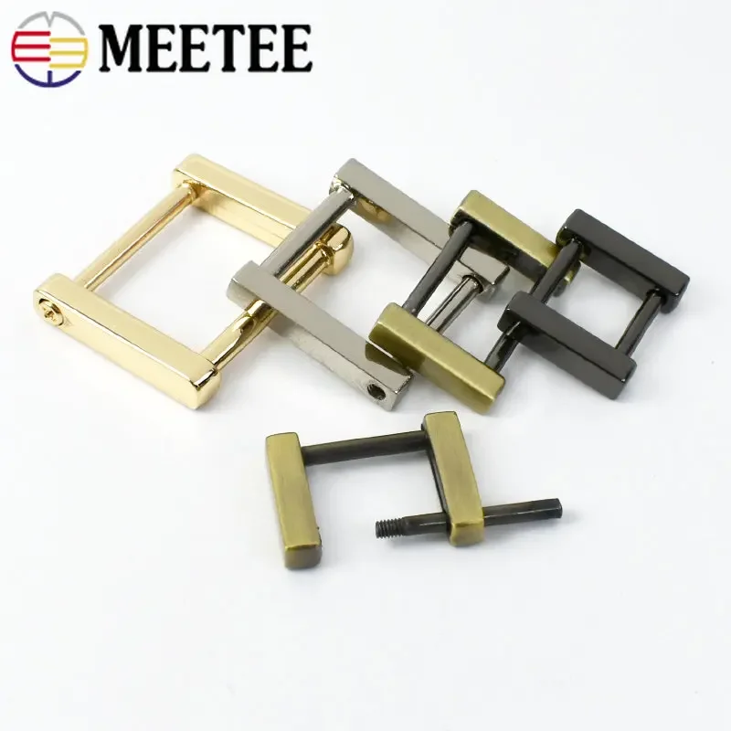 4/10Pcs 13/16/20/25mm Metal Ring Buckle Bag Strap Removable Screw Square Clasp Belt Dog Collar Hook DIY Hardware Accessories