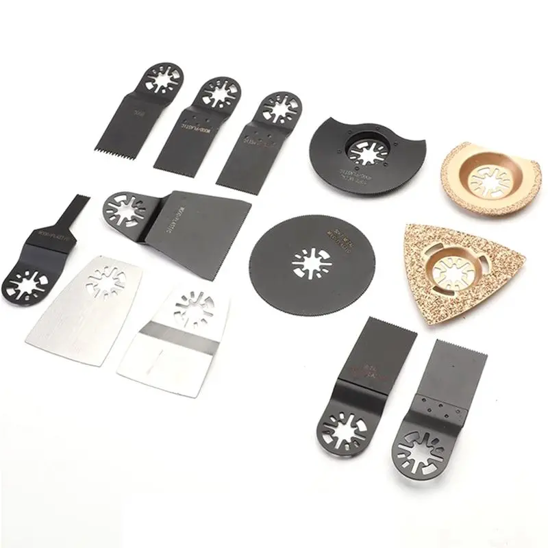 AF90-13Pcs Swing Saw Blade Multi-Purpose Saw Set Quick-Loading Multifunctional Swing Saw Parts