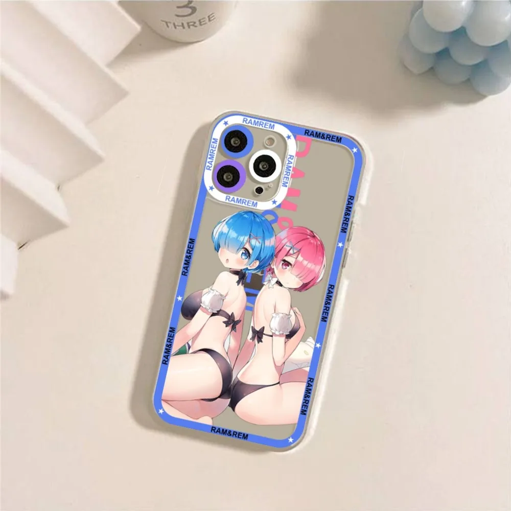 Coque de téléphone Anime R-Re Z-ontariR-Rem, coque pour iPhone 11, 12, 13 Mini Pro Max, 14 Pro Max, 15Pro Max