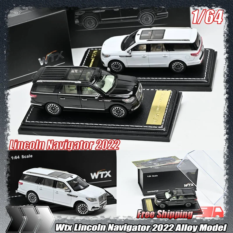 

Новая модель автомобиля WTX 1:64 Lincoln Navigator из литого сплава, 2022 года, с удлиненной колесной базой, полноразмерный внедорожник, литая машинка, индивидуальный подарок для детей