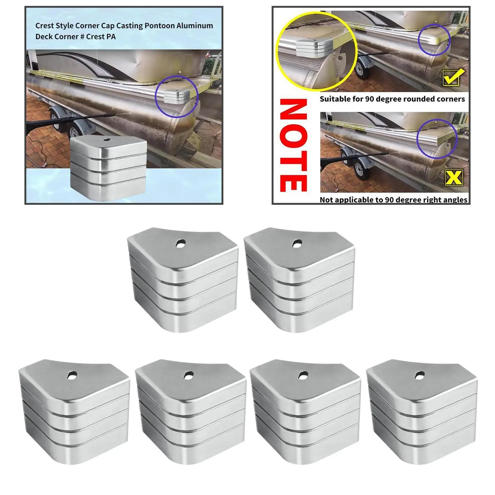 

2-х шт. понтонные угловые колпачки, защитные приспособления для причалов и алюминиевые аксессуары для лодок на палубе