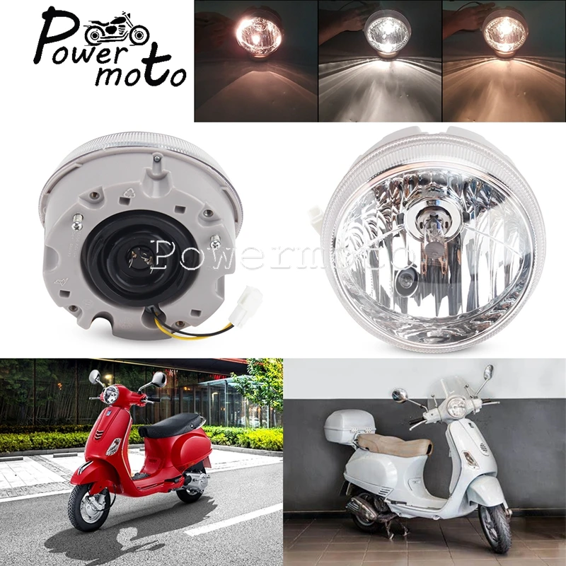 For LX 150 125 LX150 LX125 Motorcycle 12V 35W Clear Glass Headlight  High / Low Beam LED Round Front Head Lamp HS1 Socket P43T