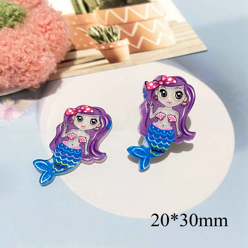 10 Pz/set 10 Colori Misti Planare Sirena Resina Applique Accessorio per Il Capretto Perno di Capelli Creazione di Gioielli Decorazioni Per La Casa