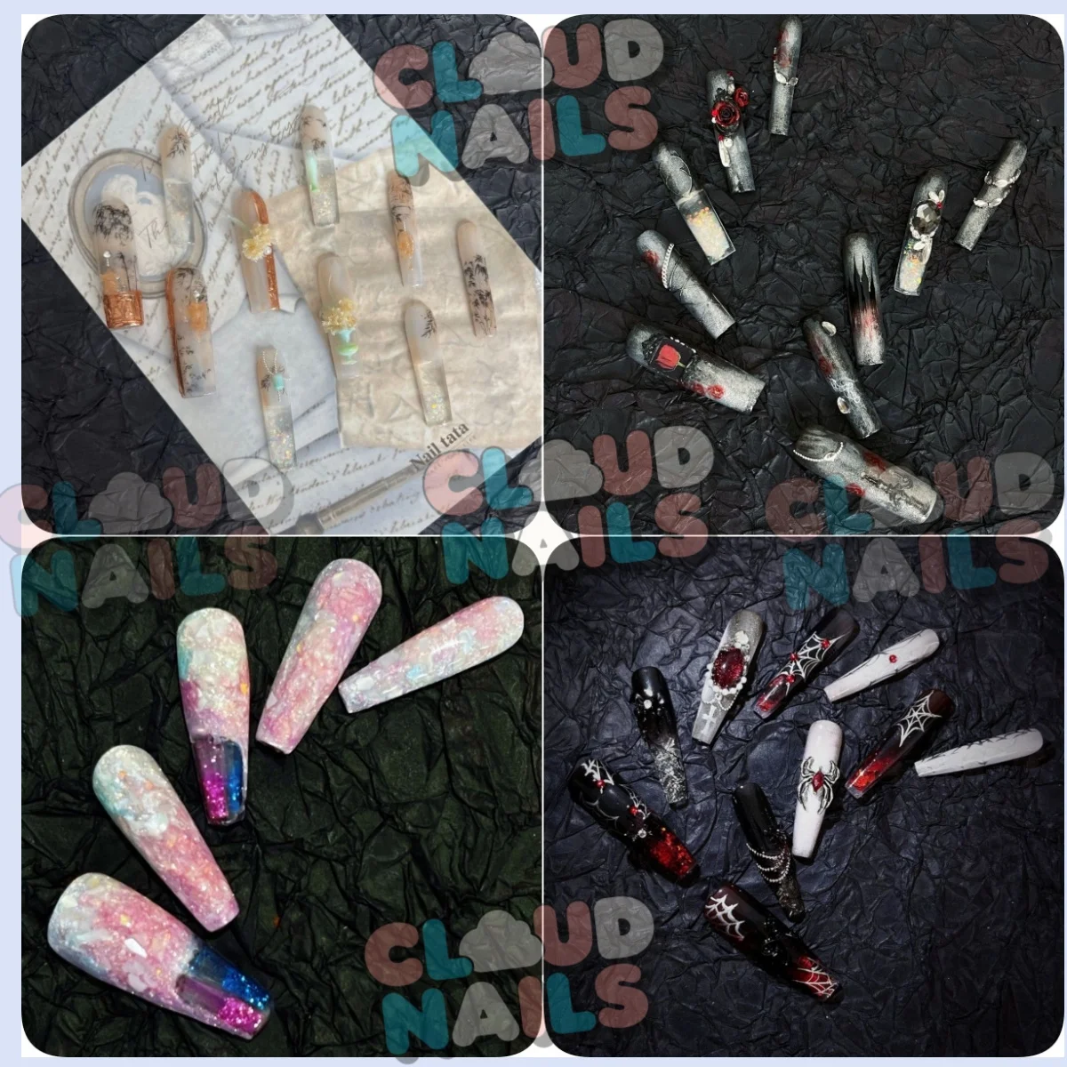 

Limited Edition Customized Version Beimu Piece Dual Color Flowing Sand And Linen Pure Handmade Wearable Nail Art Fake Nail