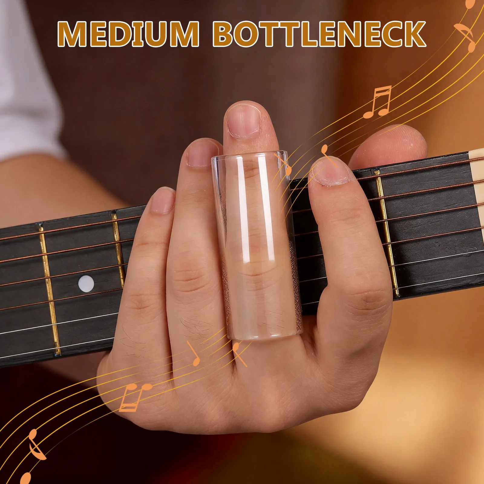 2Pcs Glass Premium Heat Treated Annealed Glass Guitar Slide For Guitar Player Medium Bottleneck Smooth