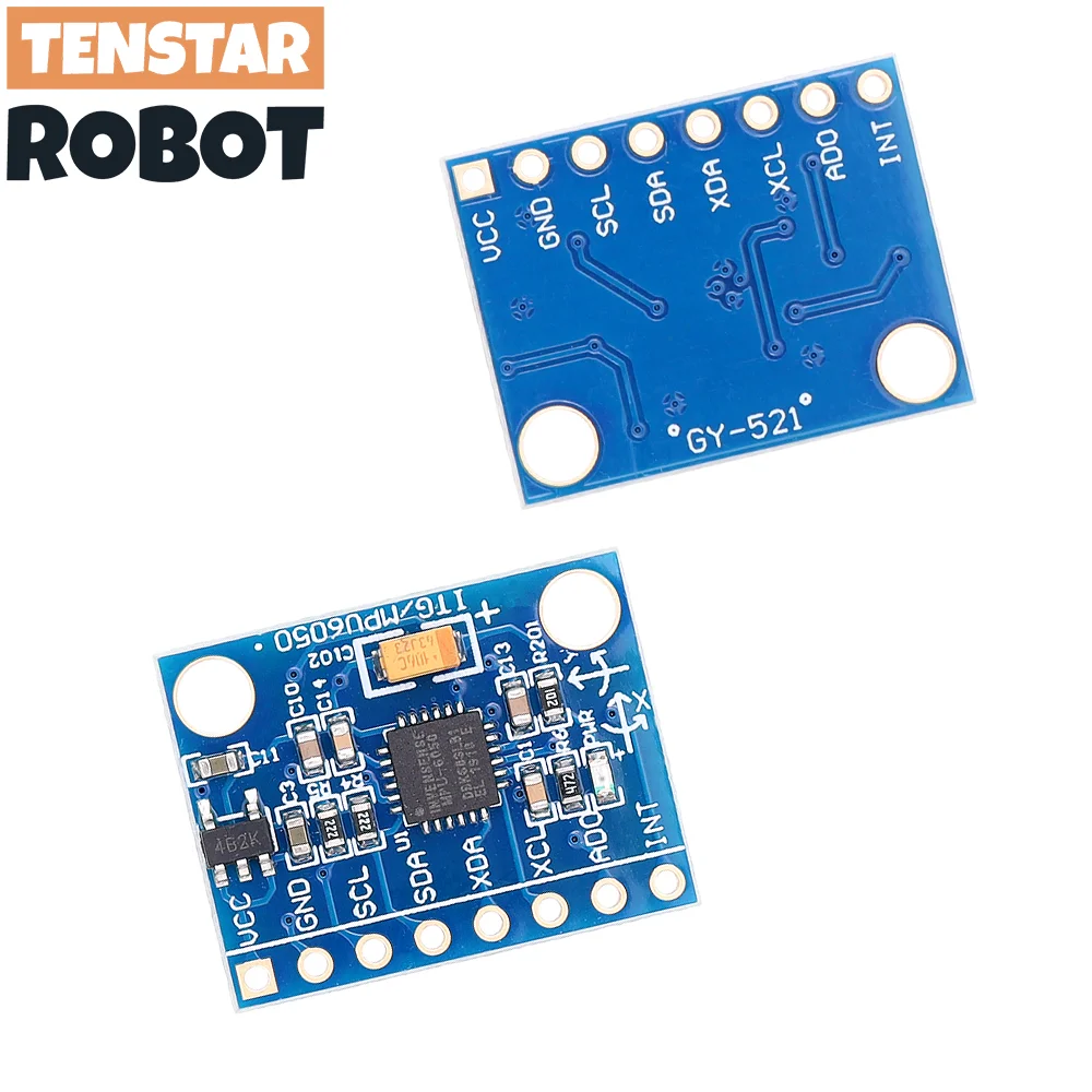 TENSTAR 2 قطعة MPU6050 3 محاور أجهزة استشعار الدوران التناظرية + 3 محاور وحدة التسارع MPU-6050 GY-521
