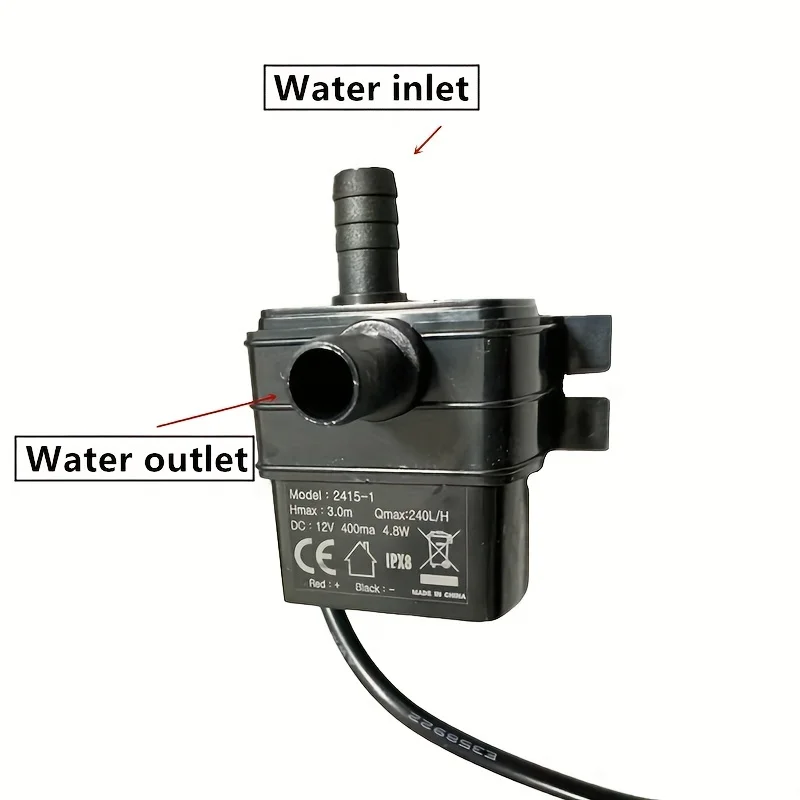 water pump 12v pool pump 5V USB Plug 4.8W 240L/H Pet water pump suitable for aquarium rockery fountain pums power supply 3A