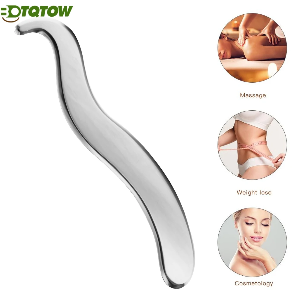 

1Pcs Stainless Steel guasha Scraping Massage Tool for Soft Tissue,Physical Therapy Stuff Used for Back, Legs,Arms,Neck, Shoulder