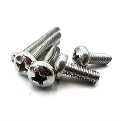10/50pcs UNC 2#-56 4#-40 6#-32 8#-32 10#-24 12#-24 US Coarse Thread 304 Stainless Steel Cross Round Phillips Pan Head Screw Bolt