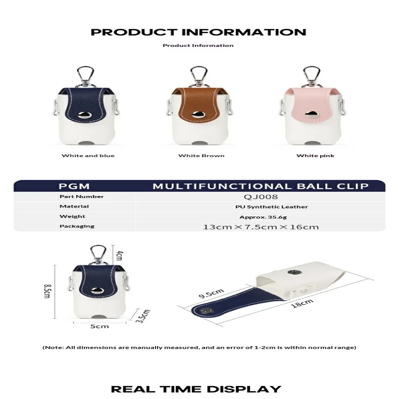 PGM Golf Fanny Pack Men's and Women's Portable Ball Tee Sleeve Magnetic Buckle Closed Waterproof Multifunctional Ball Clip