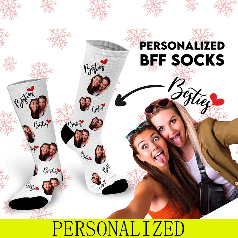 Customized DIY Men Women's Socks The Interesting Print Couple Girlfriends Personalized Your Face Photos Are Printed On Socks