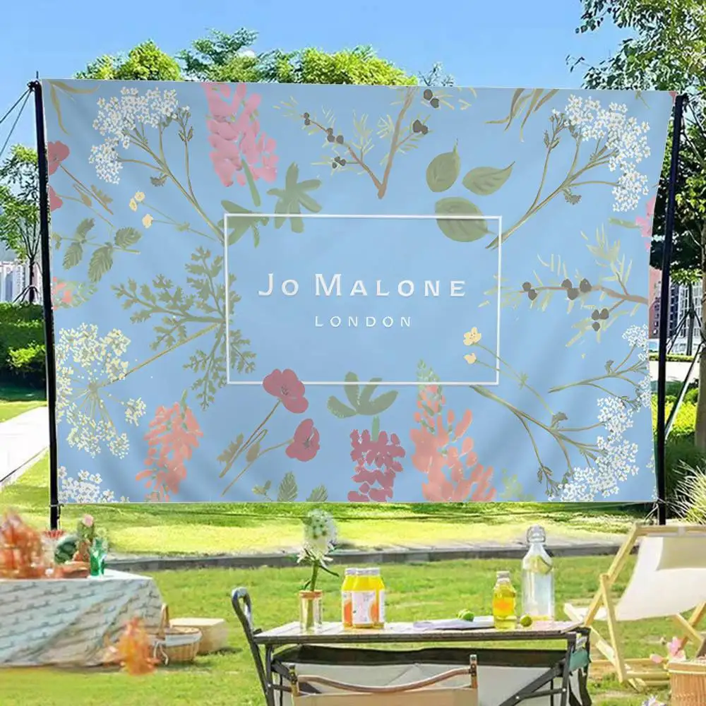 J-Jo M-Malone L-LOGO Creative Pattern Hanging Flag Polyester Printed Banner Hand Pulled Flag