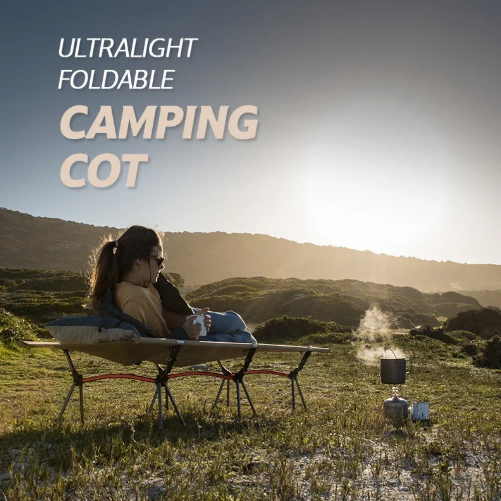 Camping Cot Outdoor Exquisite Camping Folding Bed Lightweight and Portable Safe and Stable High and Low Dual-use Folding Bed image 3