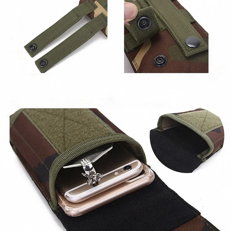 1Pc Outdoor Camouflage Bag Tactical Army Phone Holder Sport Waist Belt Case Waterproof Nylon EDC Sport Hunting Camo Bags image 4