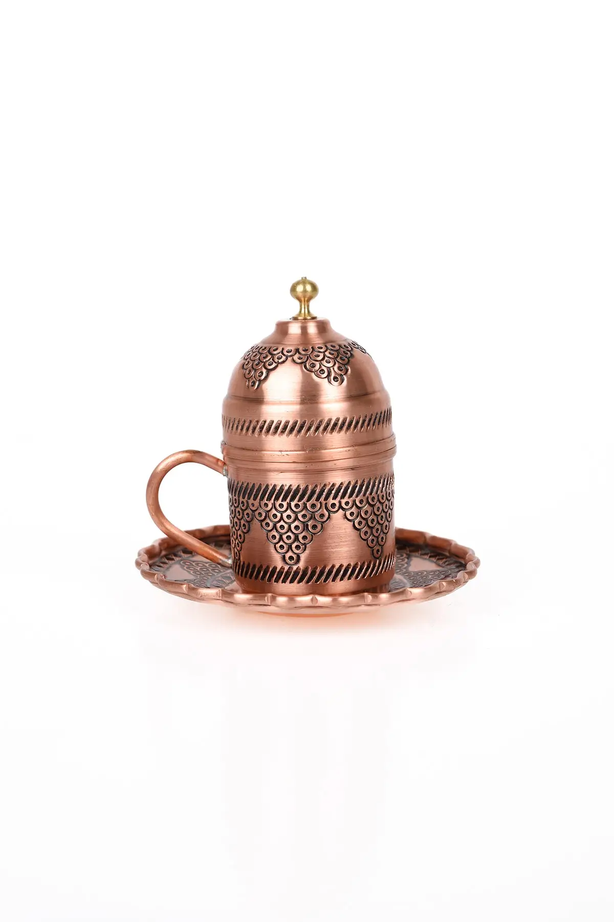 

Dmt Gaziantep copper ottoman turkish coffee cup with single heavy duty heavy duty coffee cup grape embroidered Cooper Luxury Cups