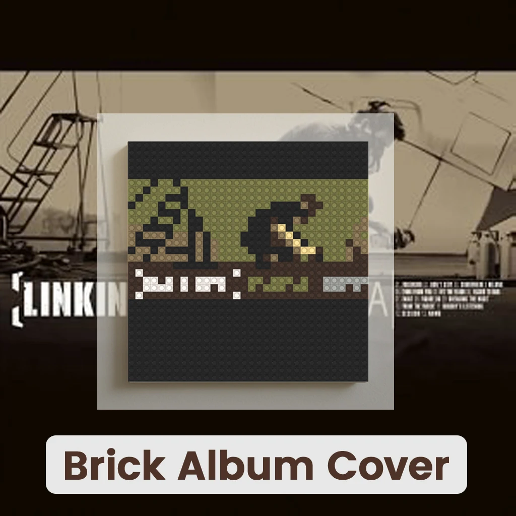 L-Linkin Park Meteora Album Cover Building Blocks Brick Mosaic Painting Creative Wall Art Gift For Rock And Metal Music Lovers