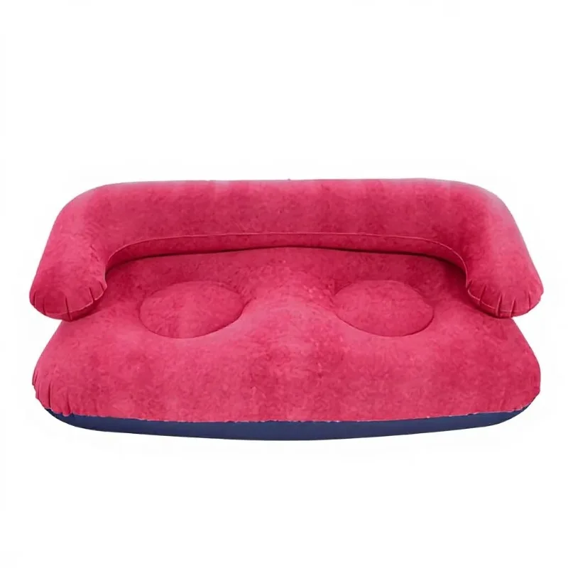 Outdoor PVC Inflatable Two Seat Sofa with Arms Plush Velvet Modern Design Eco-Friendly Durable Leisure Sofa for Hotel Use