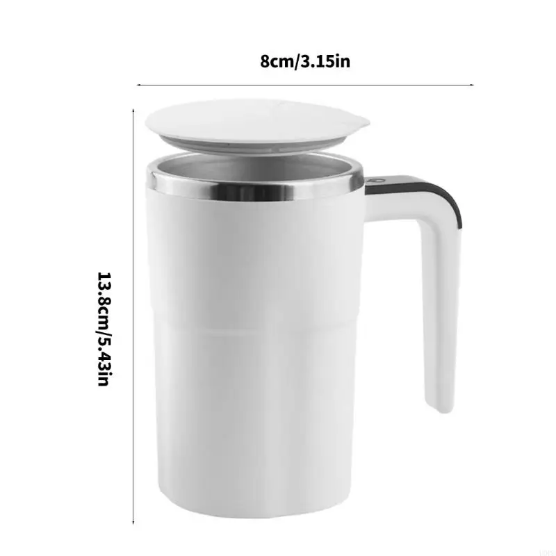   380ML Stirring Mug USB Rechargeable Stainless Steel Coffee Cup Control Intelligent Temperature Automatic Mixing Cup