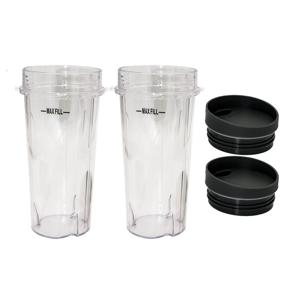 2PCS 16oz Blender Cup with Lids For Nutri Ninja Pro BL660 BL663CO BL740 BL770 BL770W BL771 BL773CO BL780 BL780CO