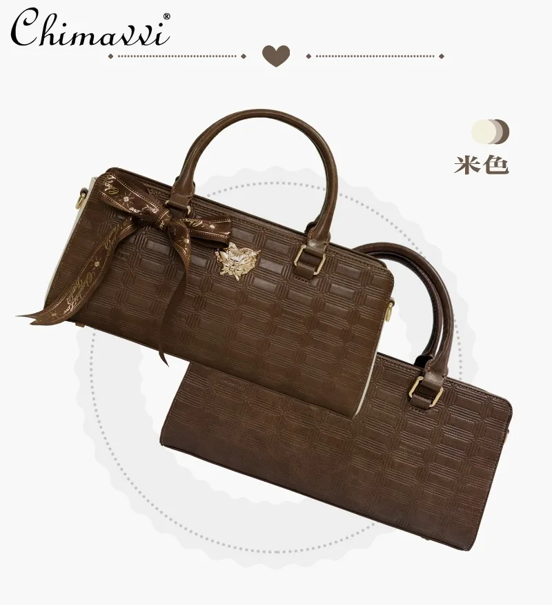 

Japanese Style Fashion Chocolate Baguette Bag 2026 New Women's OL Versatile Handbag Crossbody Bag Sweet Lady Elegant Bags