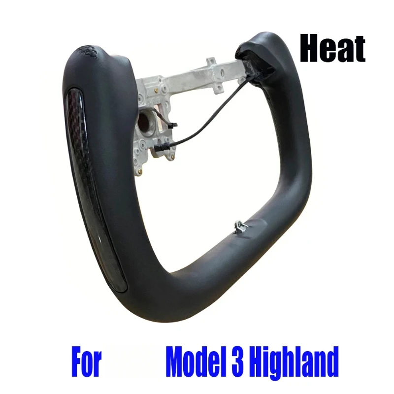 350mm Yoke‑Handle Racing Steering Wheel, Surface Interior Upgrade Parts Fit Model 3 Highland 2025‑2026