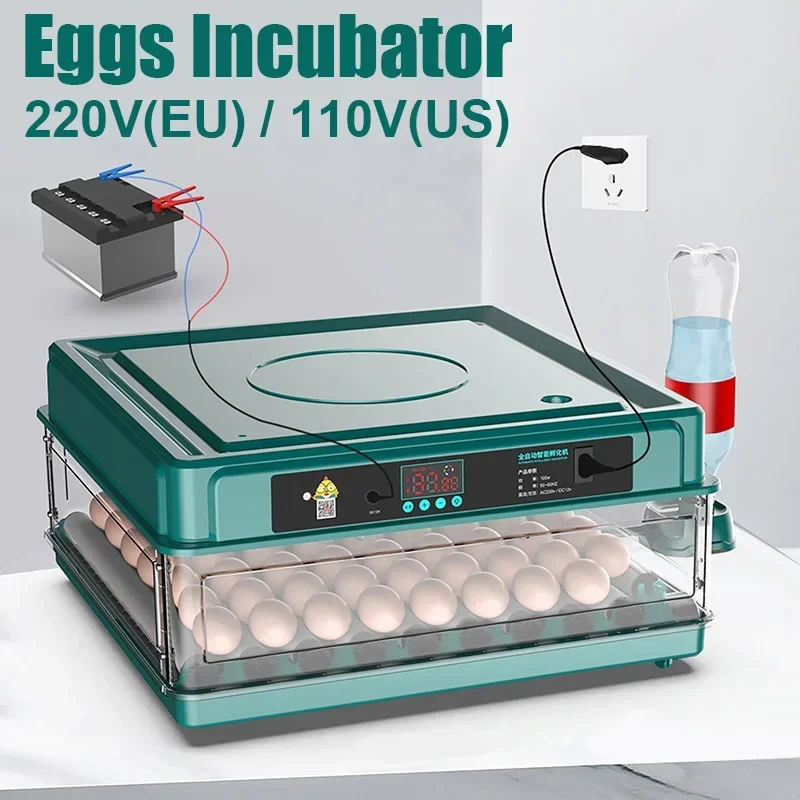 Mini Household Automatic Intelligent Double Power Incubator For Chicken,Duck,Goose,Pigeon,Peacock And Parrot Egg Fully Incubator