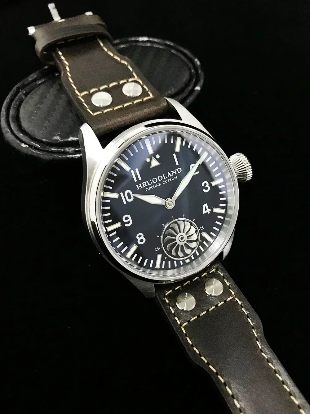 Hruodland 2025 Neue männer Mechanische Uhr Seagull ST3620 Retro Pilot 43 MM Bgw-9 Leucht Sapphire Kristall Turbine Reloj Hombre
