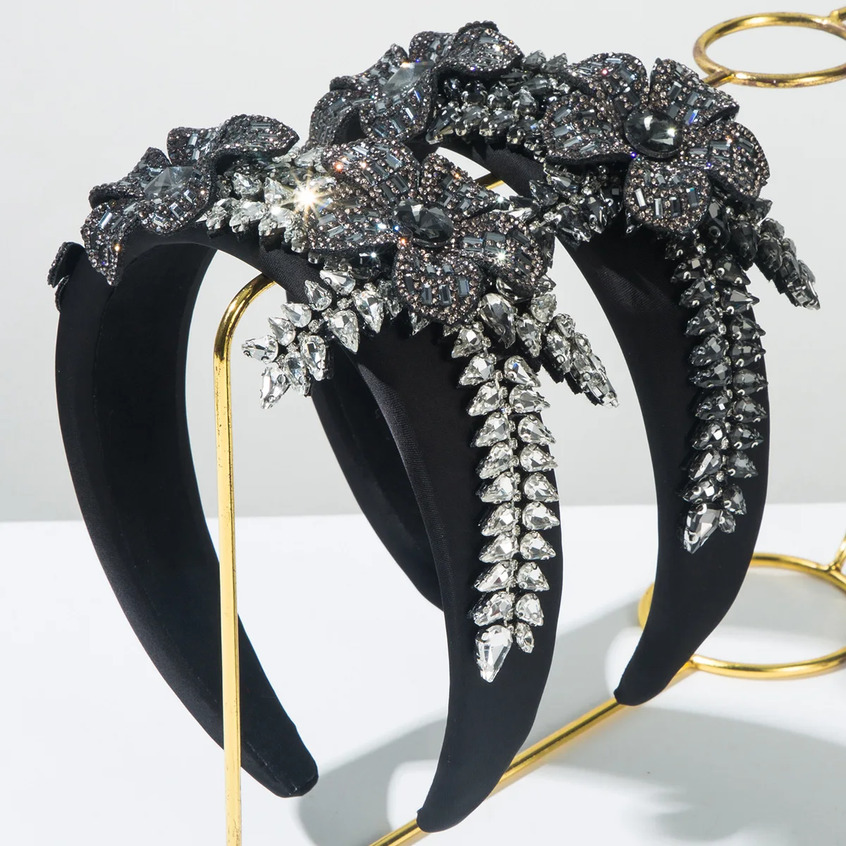 

Fashion New Diamond Baroque Headband Leaf Flower Diamond Premium Banquet Luxury Hair Accessories Hairpin